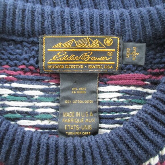 Eddie Bauer Men's Ski Sweater 100% Cotton Size L - Picture 7 of 10